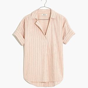 NWT Madewell Courier Button-Back Shirt in Brampton Stripe